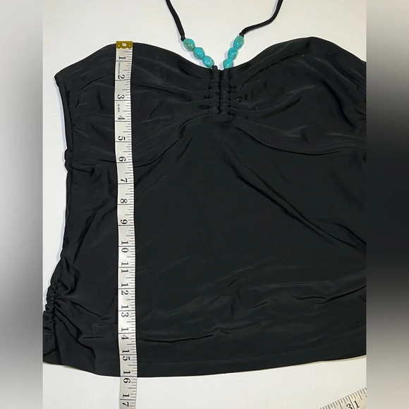 🌻Converse Tankini Top *ONLY* w/ Turquoise Stone-like Detailing on Neck Ties sz L - Picture 5 of 7